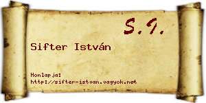Sifter István névjegykártya